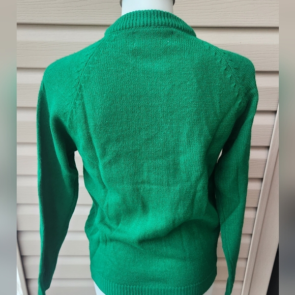 Women's Emerald Green Cable Cardigan Sweater - Picture 7 of 7